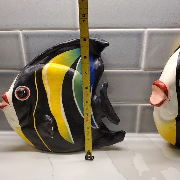Tropical fish, paper mache, set of 3 - Picture 10 of 17